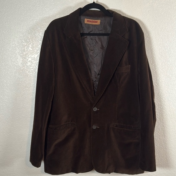 Machine Other - Machine Chocolate Brown Two Button Velvet Blazer Size Large